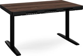 Elektrický písací stôl sit-stand so zásuvkou a bezdrôtovou nabíjačkou Qi čierny/orech, 1200 mm: ELLIS