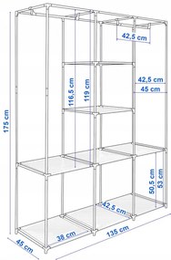 Šatníková skriňa SONIA antracitová