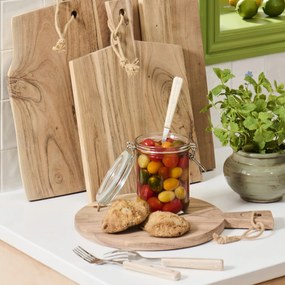 Ib Laursen Dřevěné prkénko Accacia Round Handle 28 cm