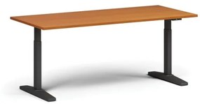 Výškovo nastaviteľný stôl, elektrický, 675-1325 mm, doska 1800x800 mm, čierna podnož, čerešňa