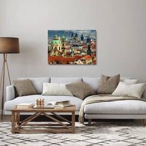 Sklenený obraz - Panorama Prahy (70x50 cm)