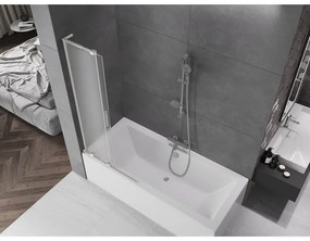 Mexen Velar L, 2-krídlová posuvná vaňová zástena 80 x 150 cm, 8mm sklo námraza, brúsená oceľ, 896-080-003-31-97