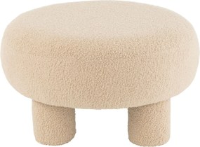 Béžová okrúhla stolička Teddy Bouclé Beige - Ø 52*28 cm