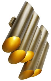 Priemyselná nástenná lampa mosadz 10-svetlo - Whistle