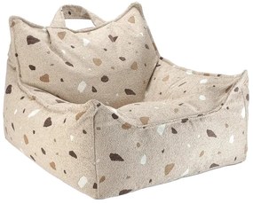 Svetlohnedý detský sedací vak z textílie buklé/ženilkový Terrazzo Chair – Wigiwama
