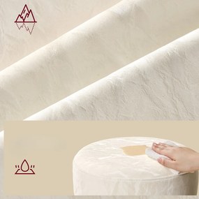 Výškovo nastaviteľná stolička AURA k toaletnému stolíku, Ø35cm, krémová Vasagle