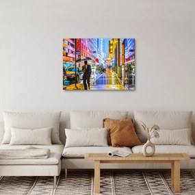 Obraz - Mesto v neónovej žiare (70x50 cm)