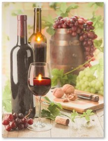Nexos 86798 Nástenná maľba víno, 2 LED, 30 x 40 cm