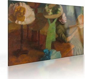 Sklenený obraz - Edgar Degas, The Millinery Shop, reprodukcia (70x50 cm)