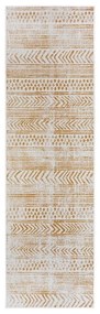Okrovožlto-biely vonkajší koberec 80x350 cm Biri – NORTHRUGS