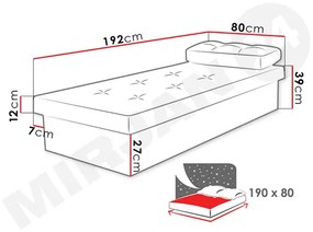 Jednolôžková posteľ Niralitha (dub sonoma) (suedine 24) (bez úložného priestoru). Vlastná spoľahlivá doprava až k Vám domov. 1054146