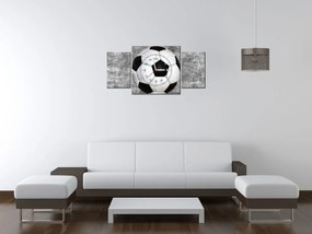 Gario Obraz s hodinami Futbalová lopta - 3 dielny Rozmery: 90 x 70 cm