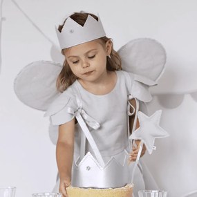 Ľanový kúzelný prútik šedý so striebrom