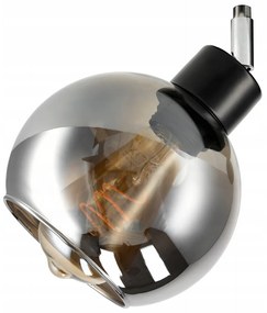 BERGE Sklenená LED stropná lampa, nastaviteľná, 3xE27 - dymová guľa