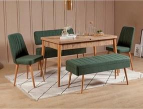 Jedálenský set Vlasta 2 (borovica atlantic zelená) (pre 6 osôb)