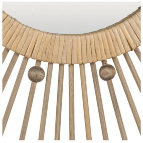 Nástenné zrkadlo s bambusovým rámom ø 70 cm Sol – Ixia