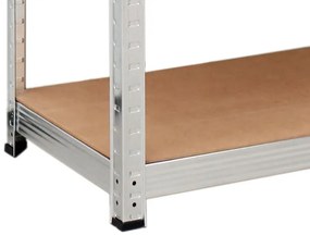 Regál 150x75x30 cm strieborný