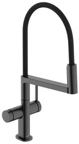 Drezová batéria Hansgrohe Talis Select M54 PowderSpray s otočným ramienkom, 2 prúdy kartáčovaný čierny chróm 72813340