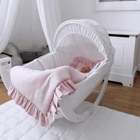 Sada do postieľok s volánom sýto ružová 50x65cm