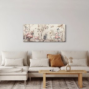 Obraz - Kresba plameniakov (120x50 cm)