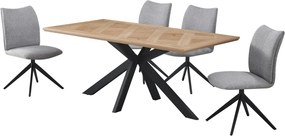 Otočná jedálenská stolička Kassandra, holubia šedá tkanina