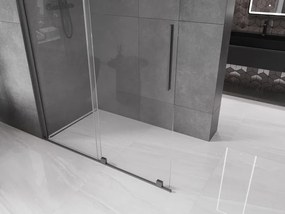 Mexen Velar, posuvné dvere do otvoru typ Walk-In 160 cm, 8mm číre sklo, grafitová matná, 871-160-000-03-66