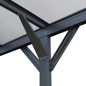 Prístrešok na auto BestBerg BBCP-CP8 / 17,3 m² / 576 × 300 × 219 cm / antracit/sivá