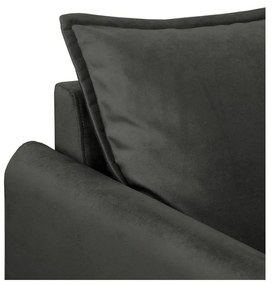 Tmavosivé zamatové kreslo Juli – Ropez