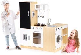 Drevená kuchynka pre deti samostatné segmenty XXL doska + LED ECOTOYS