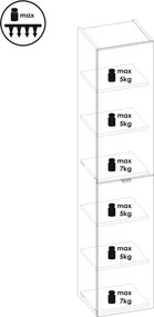 Kúpeľňová skrinka vysoká Capri 800 2D dub kraft zlatý