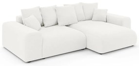 Biela rozkladacia rohová pohovka s úložným priestorom (variabilný roh) Luma – Ropez