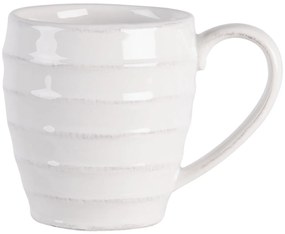 Biely vrúbkovaný hrnček Romantic Intense - 13 * 9 * 10 cm