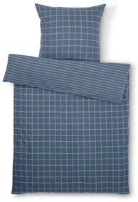 Posteľná bielizeň z biber bavlny, modrá, štandardná veľkosť