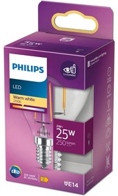 LED žiarovka E14 P45 2W = 25W 250lm 2700K Warm Filament PHILIPS