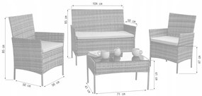 Elegantná ratanová záhradná sedacia súprava so stolom