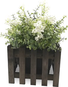 AMADEA Drevený obal s kvetináčom tmavý, 27x27x21cm Český výrobok