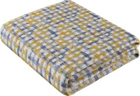 Prehoz na posteľ 220x260 cm farba produktu modrá látka zapletaná, vzorované