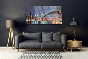 Obraz na akrylátovom skle Mesto most architektúra 120x60 cm