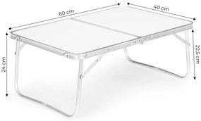 MultiGarden Turistický skladací stolík 60x40cm - biela