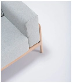 Kreslo s konštrukciou z dubového dreva s modrosivým textilným sedadlom Gazzda Fawn