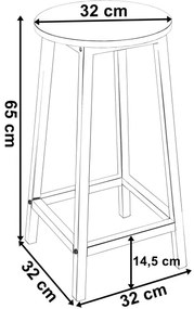 Barová stolička FLINT starý dub / biele nohy