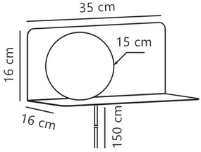 Nordlux - Nástenné svietidlo s poličkou LILIBETH 1xE14/25W/230V čierna