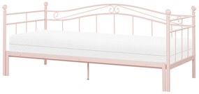 Kovová posteľ 90 x 200 cm pastelová ružová TULLE Beliani