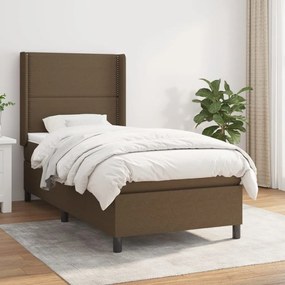 Boxspring posteľ s matracom tmavohnedá 100x200 cm látka 3131332