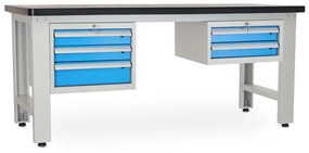 Dielenský stôl Solid MDF-32, 210 cm, 2 závesné boxy, čierna