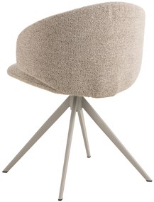 NELA Béžové Latte (látka Monza 90)/béžové nohy – MODERNÁ OTOČNÁ ČALÚNENÁ STOLIČKA DO OBÝVAČKY/JEDÁLNE/KANCELÁRIE LOFT