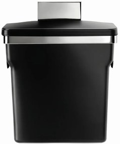 Vstavaný kôš 10 l, chrómovaná oceľ/plastové vedro, čierna