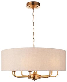 Endon 110727 - Luster na reťazi HIGHCLERE 8xE14/40W/230V béžová/mosadz priemer 70 cm