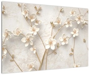Obraz - Zlatý kvet - abstraktné (90x60 cm)