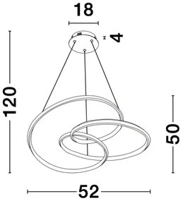 LED luster Menton 52 Hnedá
